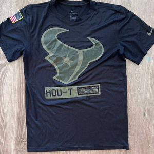 Nike Houston Texans Logo Salute to Service Small Mens T Shirt Black